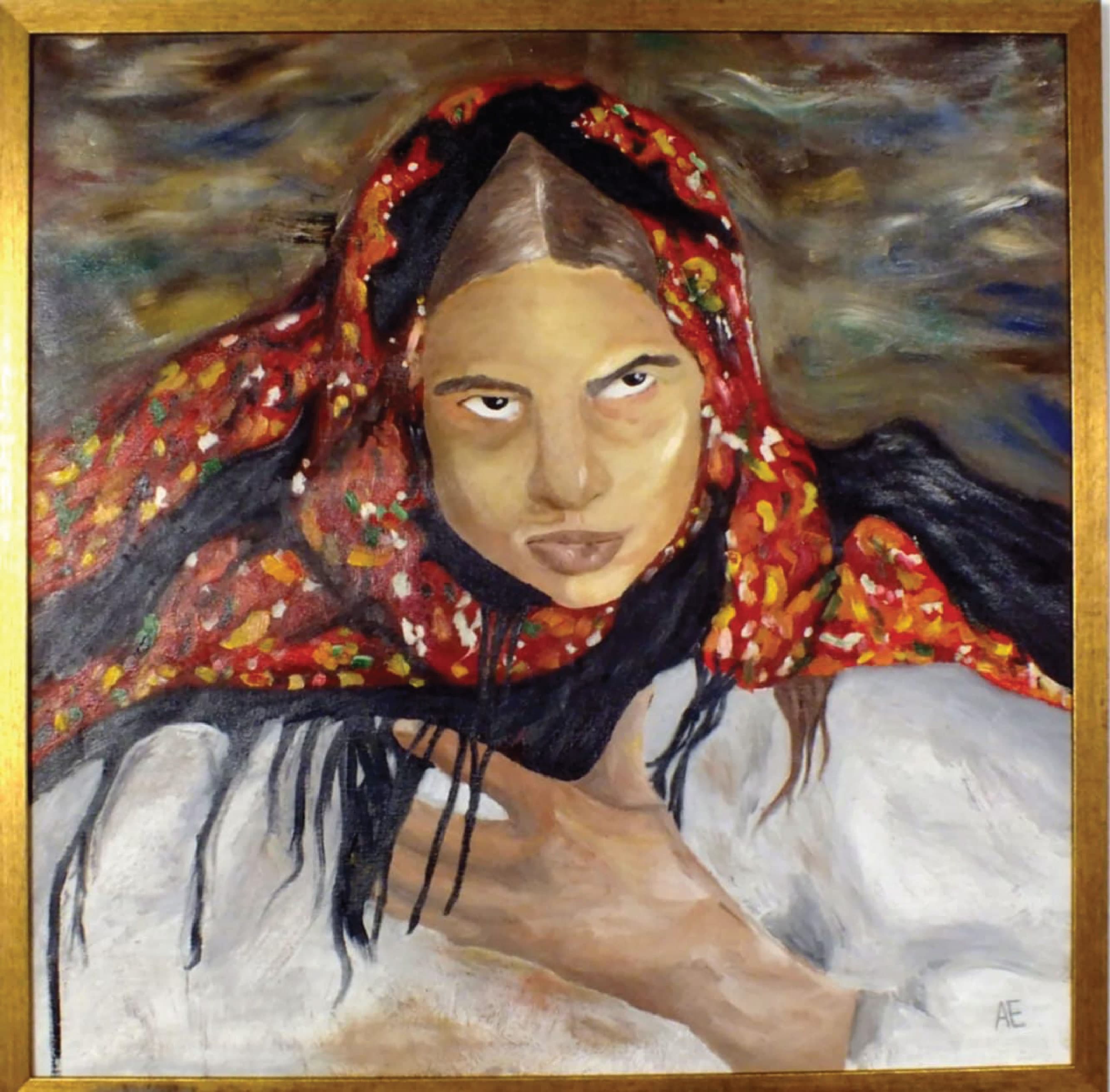 لوحة زيتية أصلية مرسومة يدوياً بعنوان التحدي لفتاة صغيرة 70×70 سم