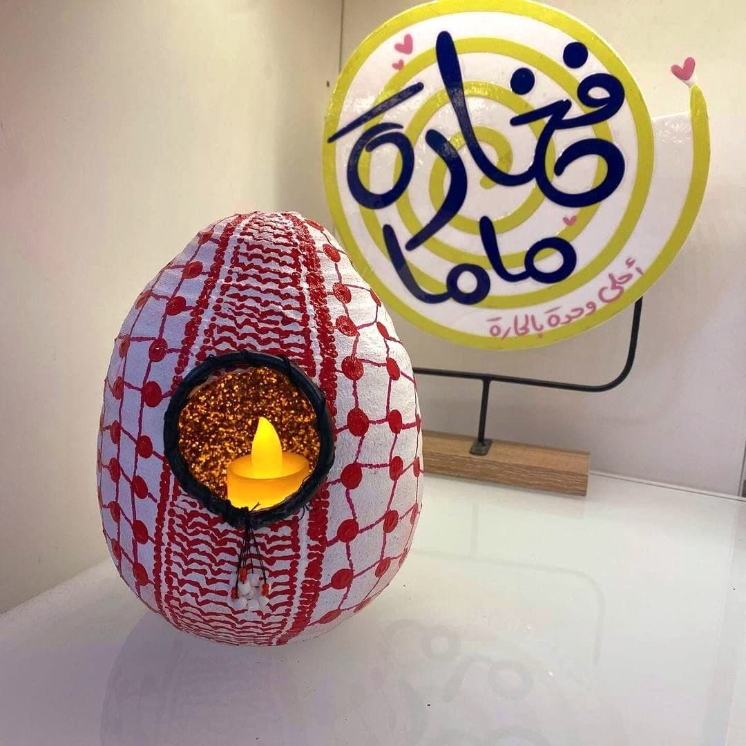 فخارة ديكور مصنوعة ومرسومة يدويًا بألوان أكريليك للمنزل والحديقة