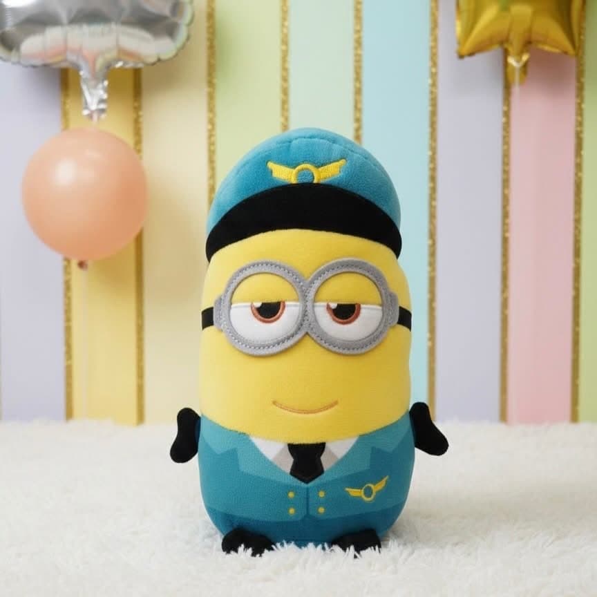 دمية Minions كيفن الطيار المحشوة مع حزام خلفي – أصلية